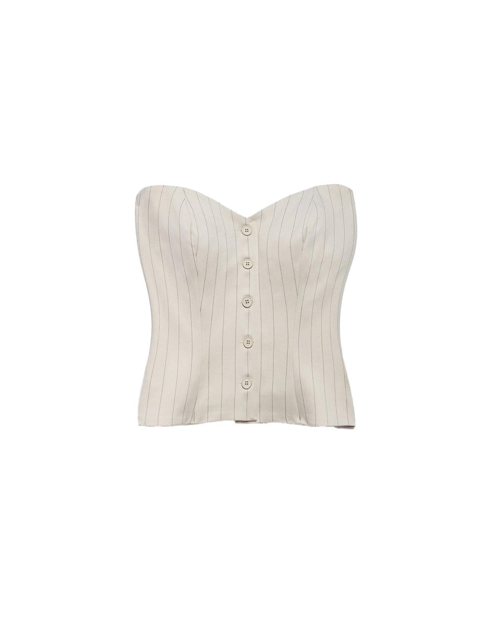 ANIYE BY Top ANIYE BY IRINA donna 185107 Panna bustier gessato monopetto 185107 02485