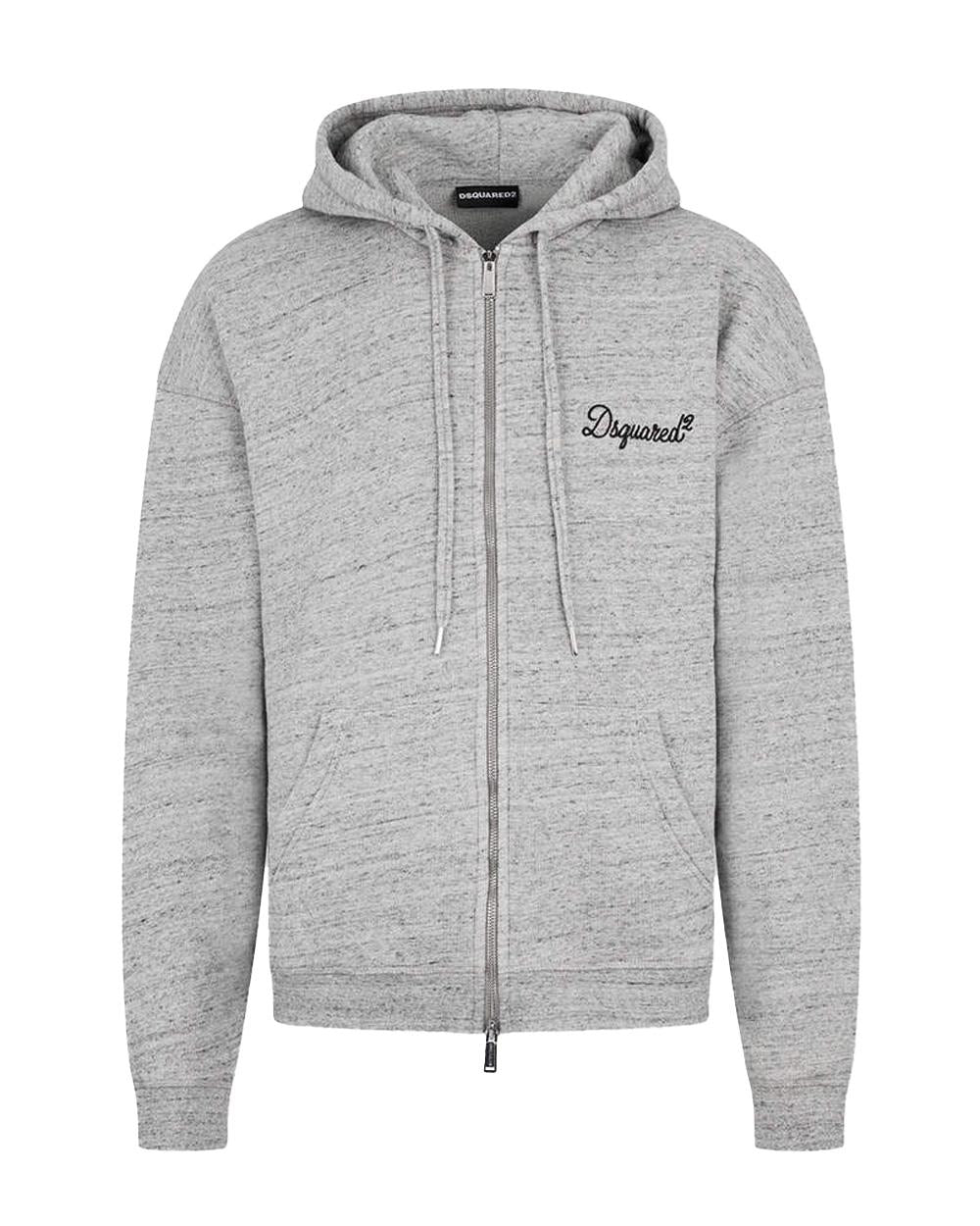DSQUARED2 Felpa DSQUARED2 uomo Signature S74HG0184D25026 Grigia cotone cappuccio coulisse relaxed tasche S74HG0184D25026 856M