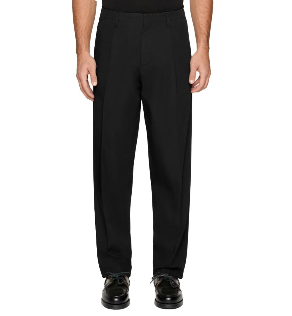 DONDUP Pantalone Dondup Miles uomo UP669CFK18U Nero loose chino logo pinces<BR/> <BR/> UP669CFK18U 999