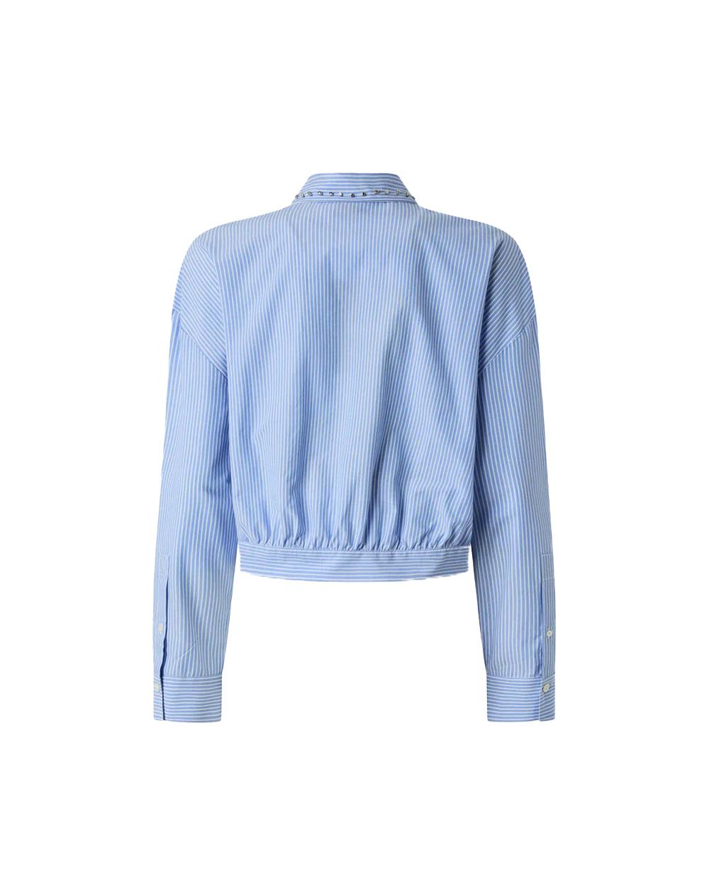 PINKO Camicia PINKO donna CHARITA 106277A32R Azzurra cropped cotone colletto classico<BR/> 106277A32R ZE5