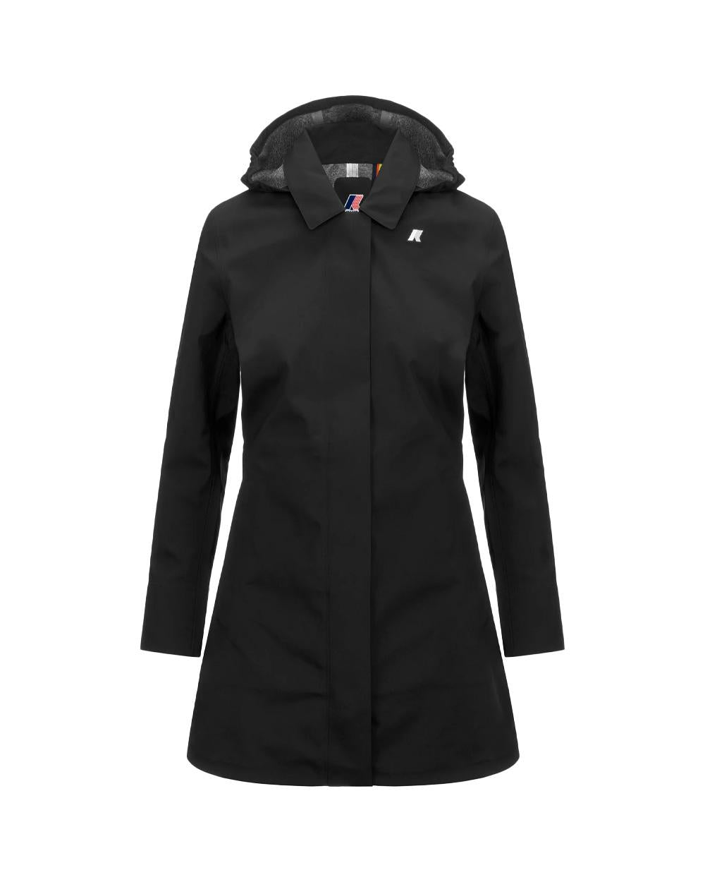 K-WAY Giubbino K-WAY donna K7127JW MATHY BONDED JERSEY Nero chiusura zip tasche fitting slim logo K7127JW USY