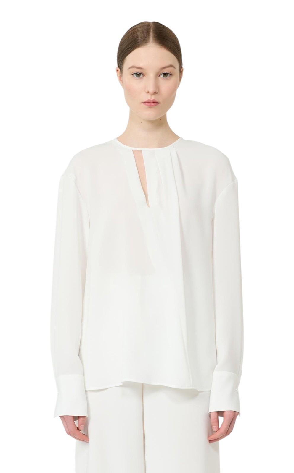 STUDIO Blusa Studio donna 2616191025600 007 Kaki in cady leggero Bianco<BR/> 2616191025600 007