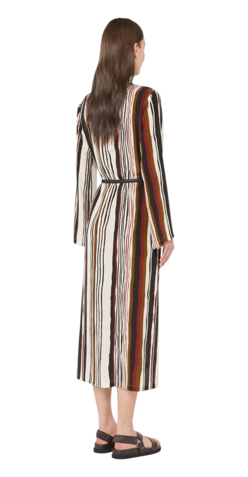 STUDIO Abito Studio donna 2616221112600 002 Vanesio caftano in seta a righe Mattone<BR/> 2616221112600 002