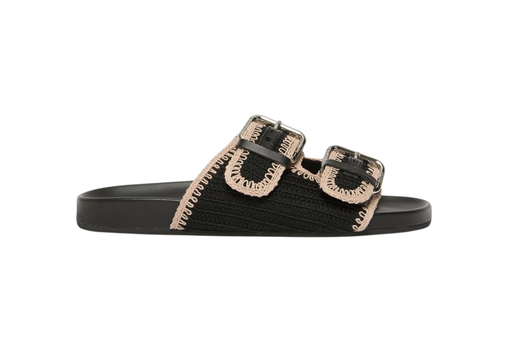 WEEKEND Ciabatta Weekend donna 2615521055600 003 Bonito di cotone crochet Nero<BR/> 2615521055600 003