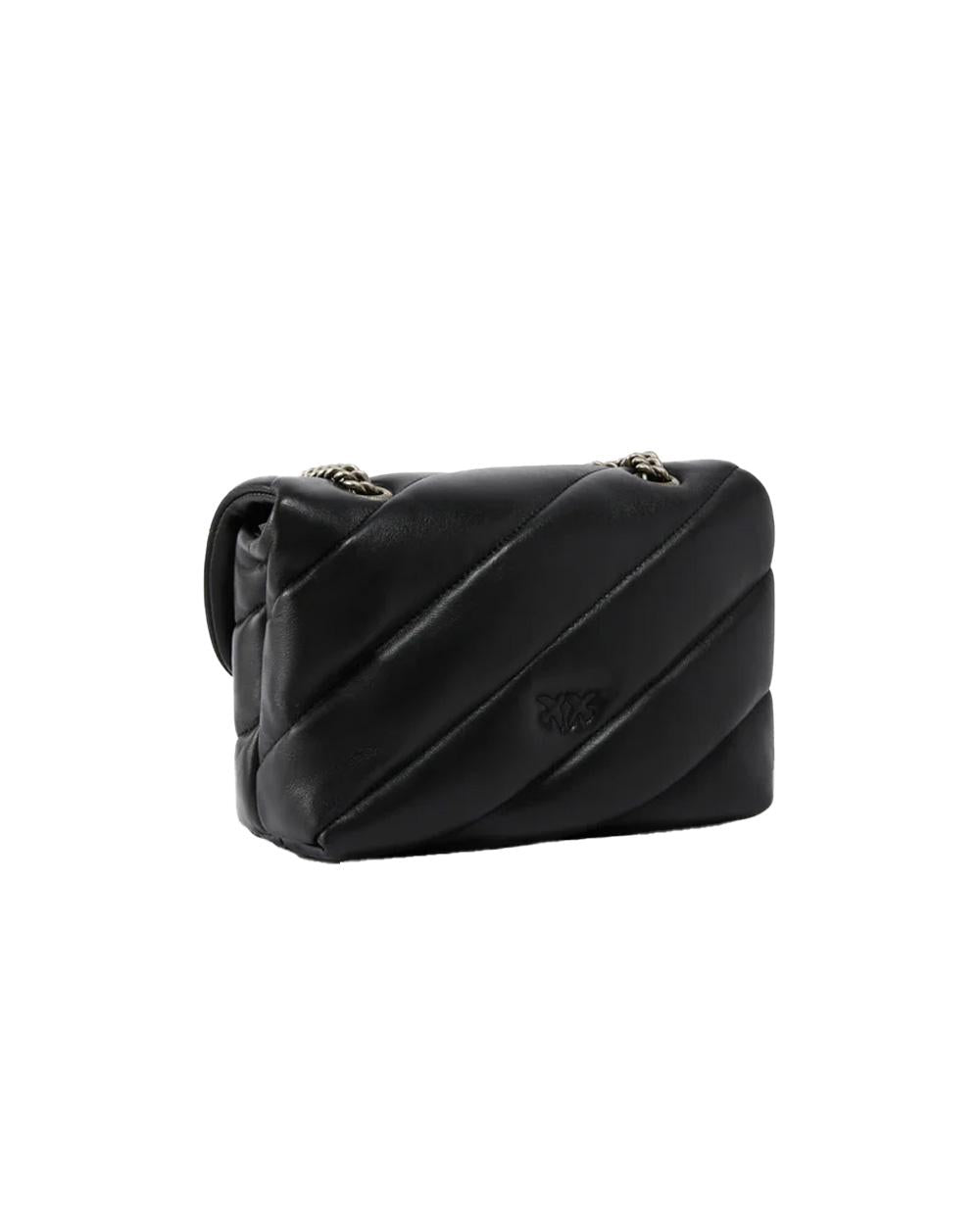 PINKO Borsa PINKO donna MINI LOVE BAG PUFF 100039A0F2 Nera nappa pelle trapuntatura tracolla argento 100039A0F2 Z99O