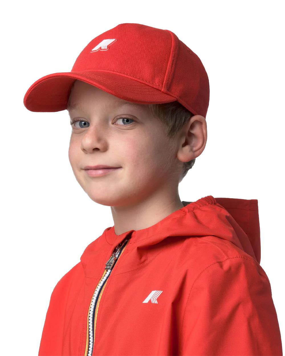 K-WAY Cappello K-WAY bambino K8151UW P. ILIS Rosso visiera logo cotone tergisudore K8151UW B04