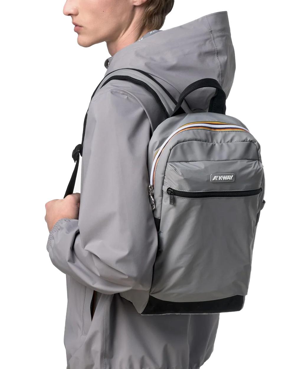 K-WAY Zaino K-WAY unisex K8148CW MID LAON Grigio idroreppellente spallacci tasca logo K8148CW 411