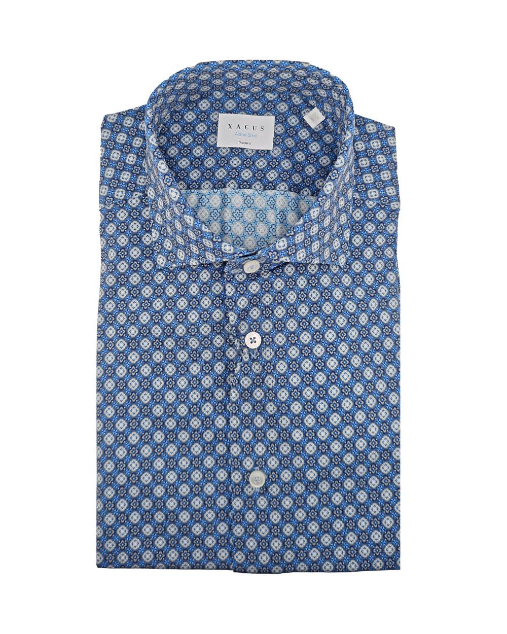 XACUS Camicia XACUS uomo ACT558ML21635 Fantasia micro pattern geometrico all over collo semi francese ACT558ML21635 003