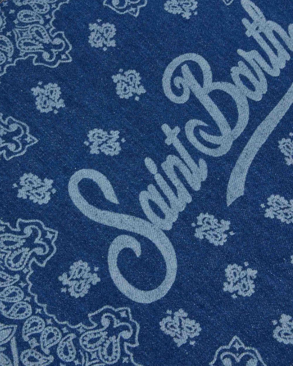 MC2 SAINT BARTH Borsa MC2 SAINT BARTH donna Essential EABGN00600780L Blu stampa bandana cotone logo manico EABGN00600780L 00