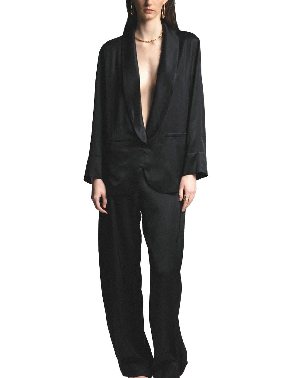 NINE MINUTES Pantalone NINE MINUTES donna THE PAJAMA PANT Nero THE PAJAMA PANT 99