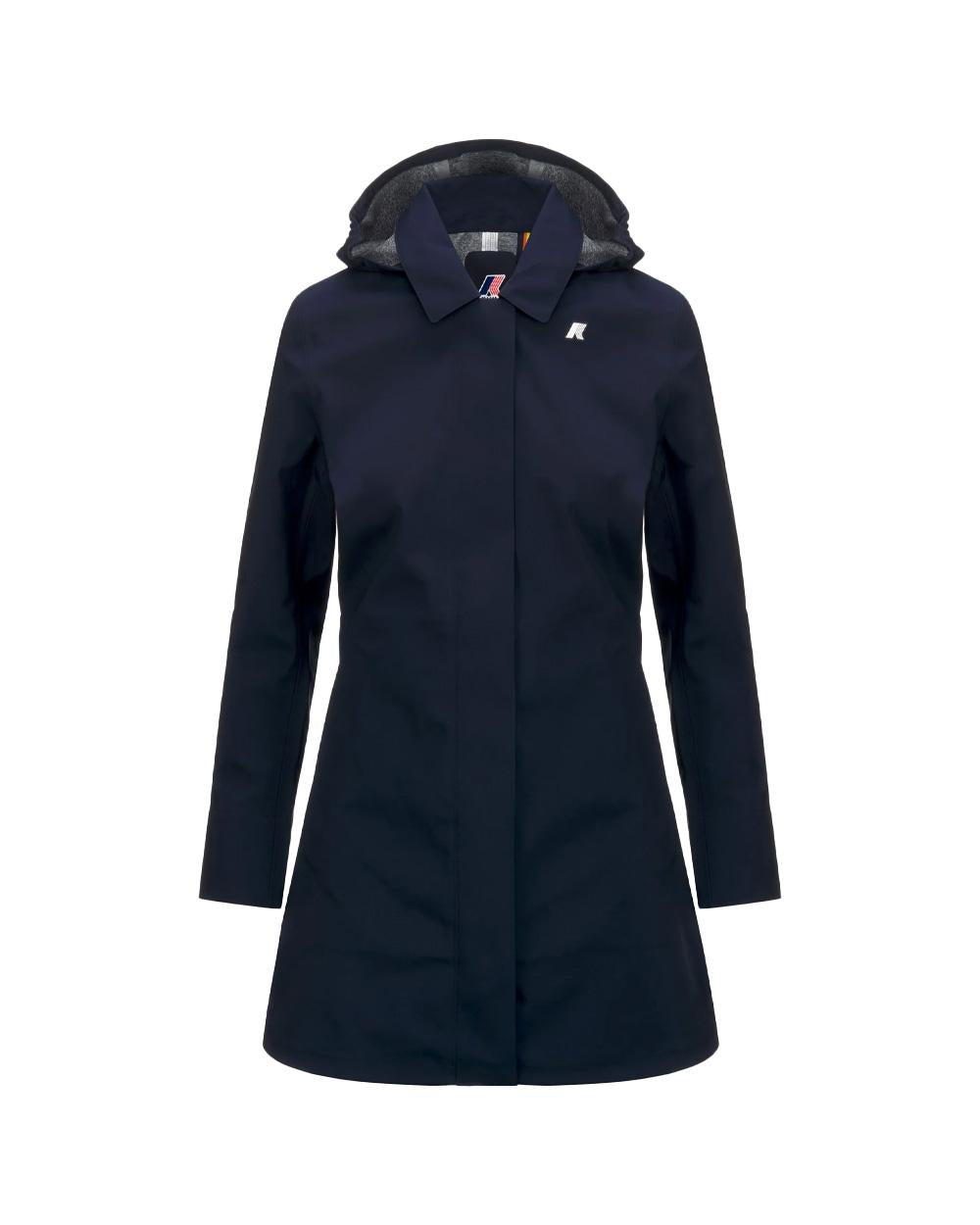 K-WAY Giubbino K-WAY donna K7127JW MATHY BONDED JERSEY Blu chiusura zip fitting slim logo K7127JW K89