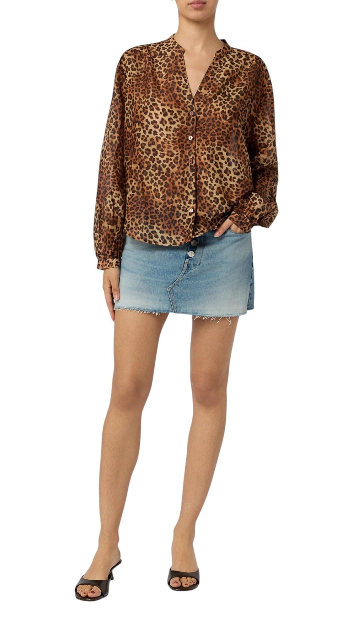 MC2 SAINT BARTH Camicia MC2 SAINT BARTH donna LIO0001 0068L 19 Liona Silk Voile Leopard Caramello Beige Marrone<BR/> LIO00010068L 19