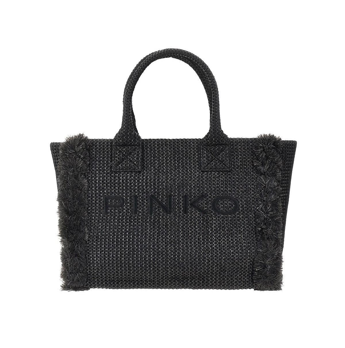 PINKO Borsa Pinko donna 106673A39YZ 99Q Shopper Beach Media Rafia Nero<BR/> 106673A39Y Z99Q