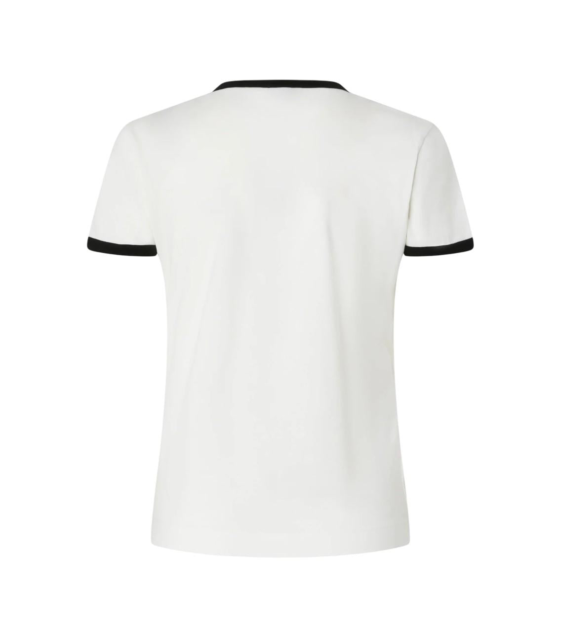 PINKO T-shirt Pinko donna 106902A3C2 ZZ1 Imperia con stampa logata Bianco Nero<BR/> 106902A3C2 ZZ1
