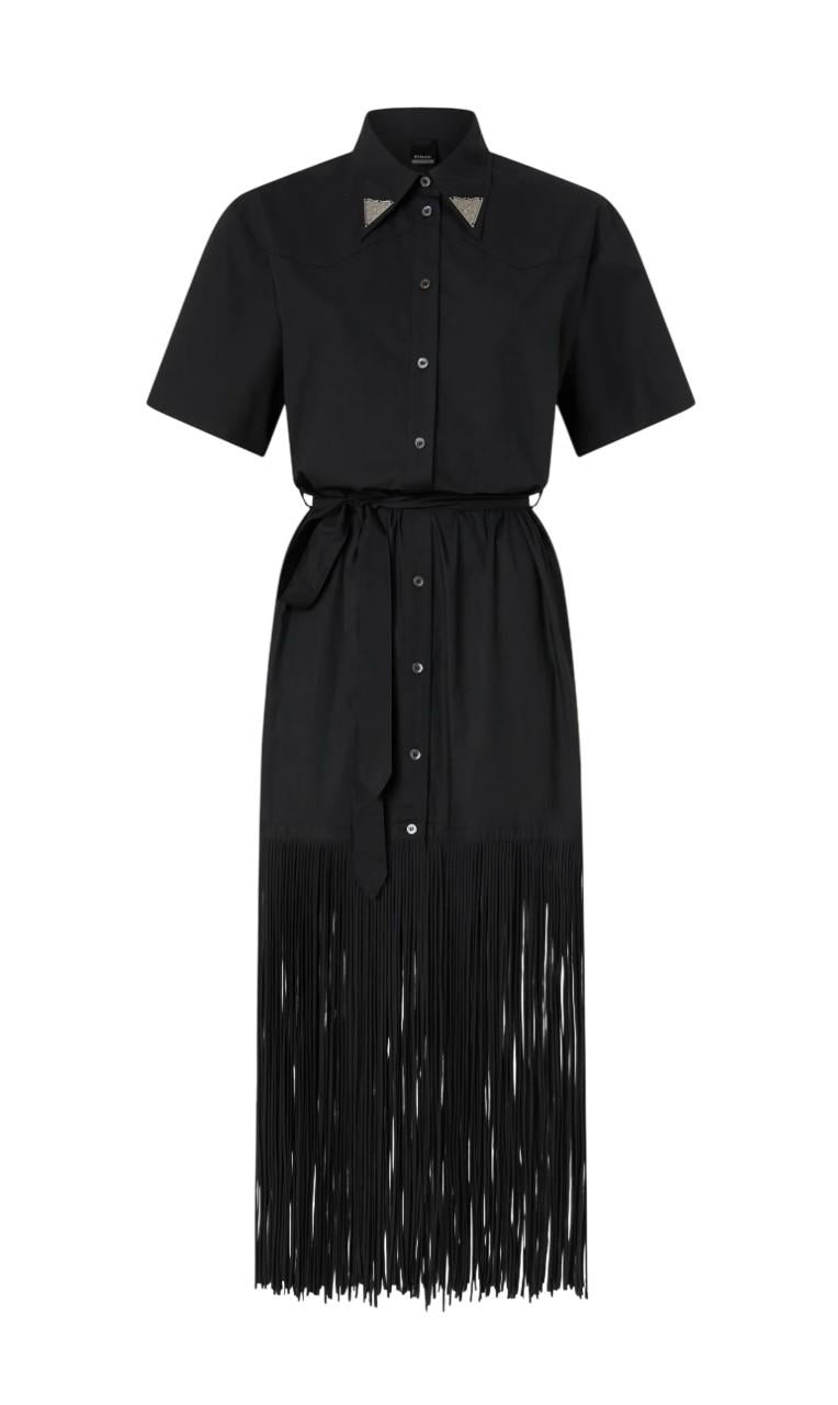 PINKO Abito Pinko donna 106827A2LD Z99 Avigliano chemisier con frange Nero<BR/> 106827A2LD Z99