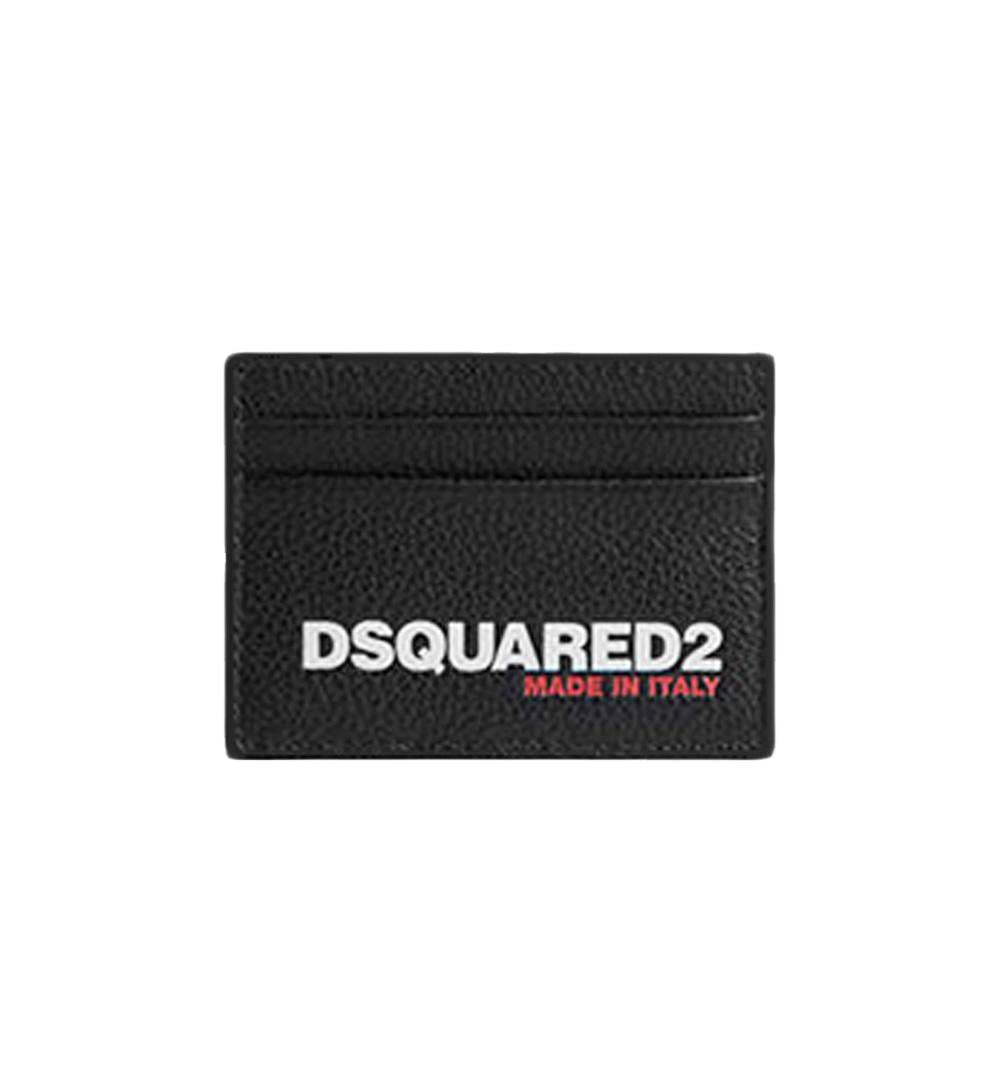 DSQUARED2 Portacarte Dsquared2 uomo CCM001525103888 Nero pelle martellata lettering CCM001525103888 2124