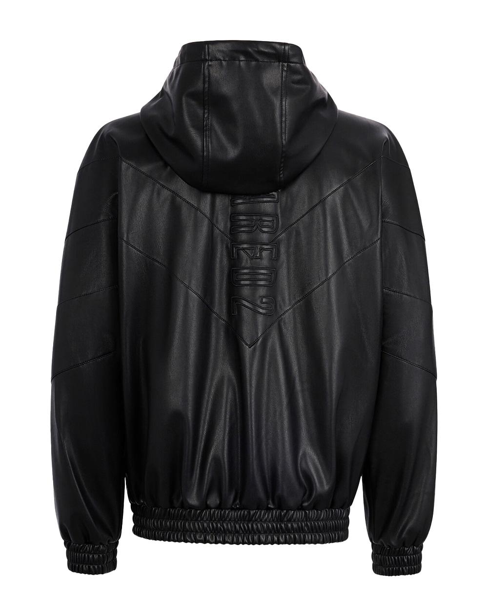 DSQUARED2 Giubbino DSQUARED2 uomo S74AM1676S60340 Nero ecopelle cappuccio coulisse zip doppio cursore tasche S74AM1676S60340 900