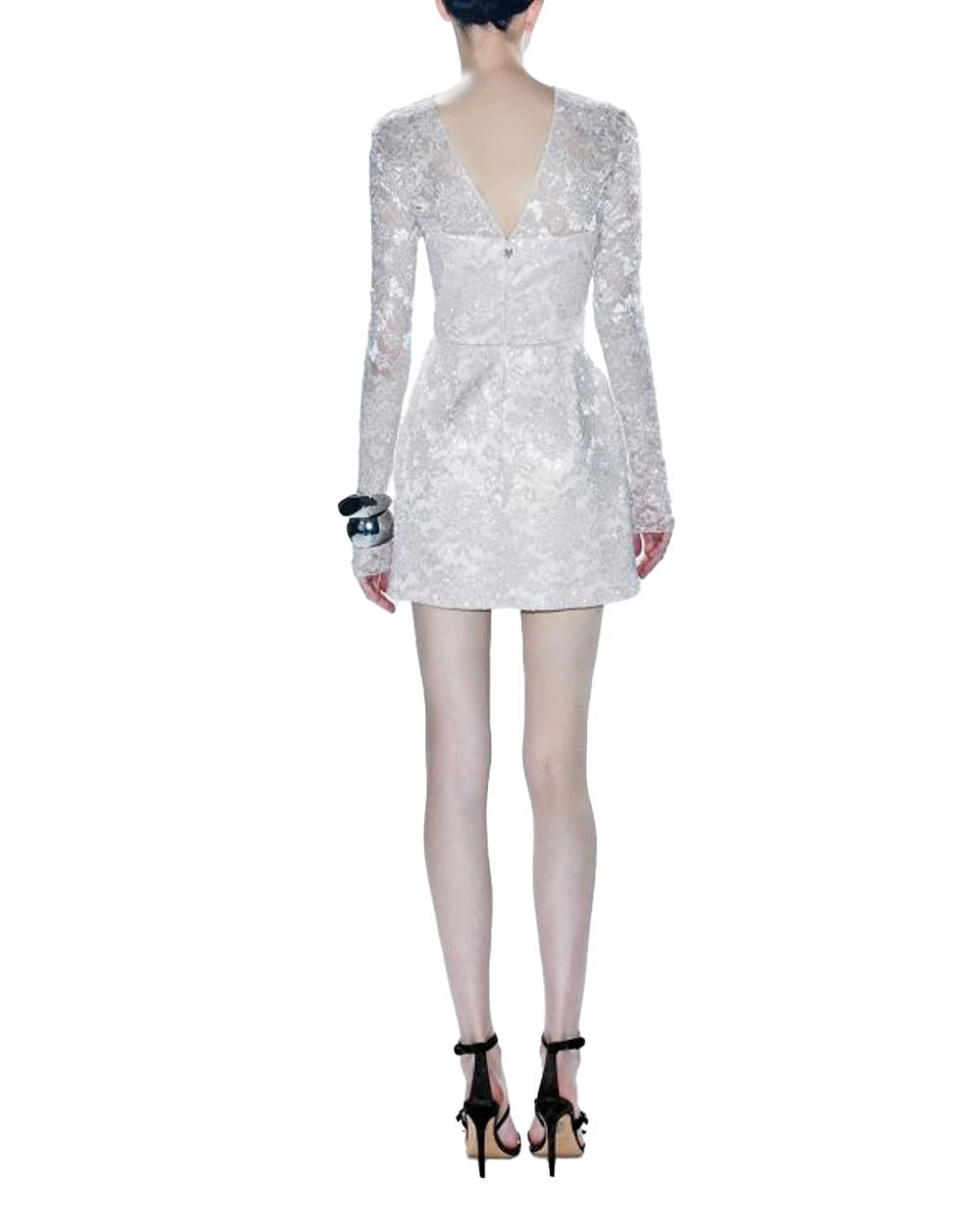 ANIYE BY Abito ANIYE BY LOLA donna 185119 Panna pizzo maniche lunghe scollo a v gonna<BR/> 185119 02495