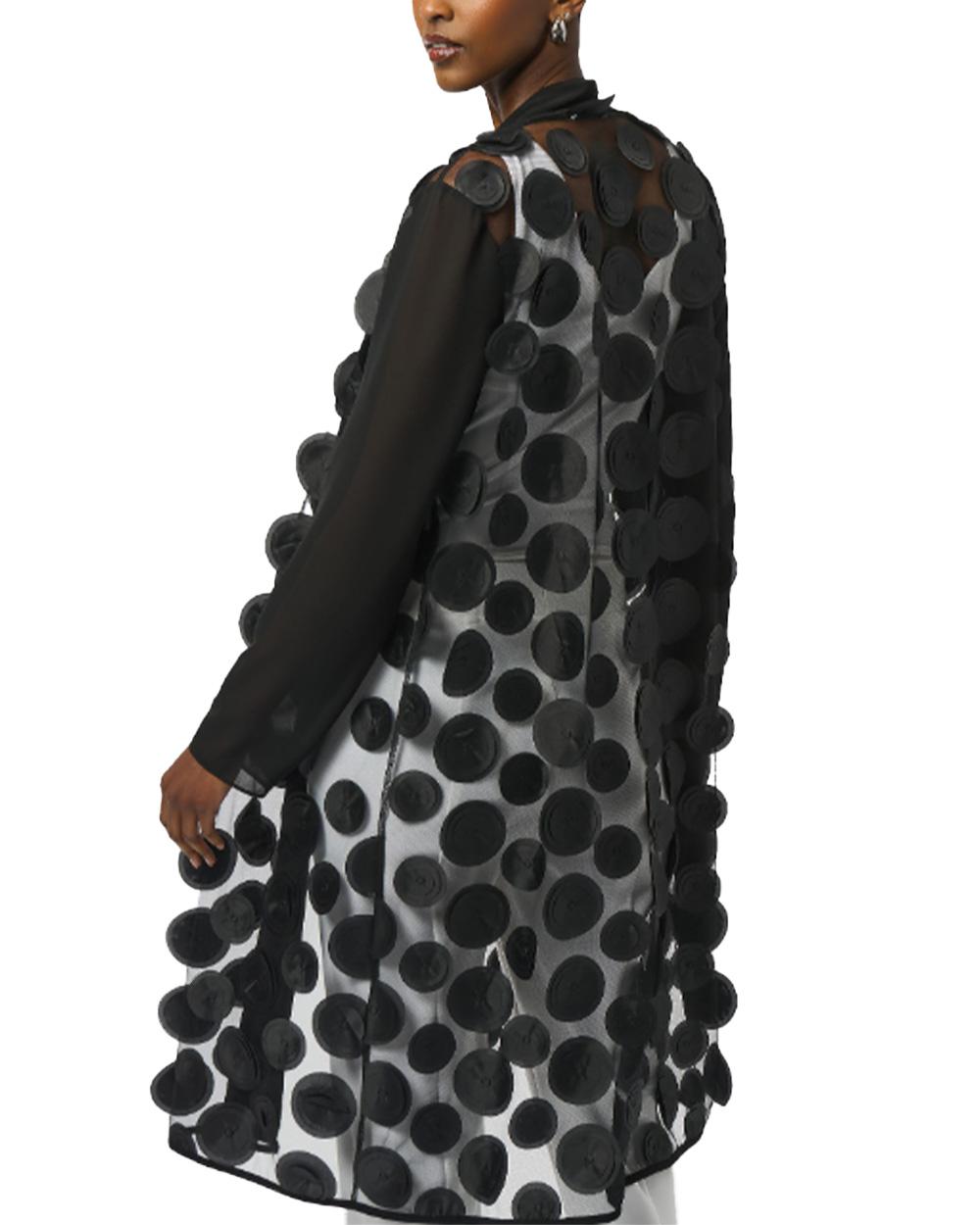 JOSEPH RIBKOFF Soprabito Joseph Ribkoff donna 251209 nero pois 3d manica lunga mesh 251209 11