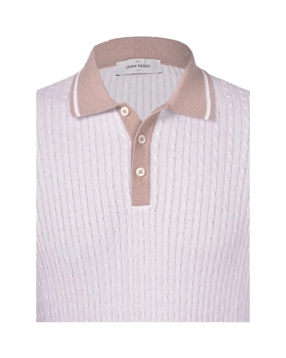 GRAN SASSO Polo GRAN SASSO uomo 5711320625 Bianca lavorazione a trecce regular fi cotone 5711320625 002