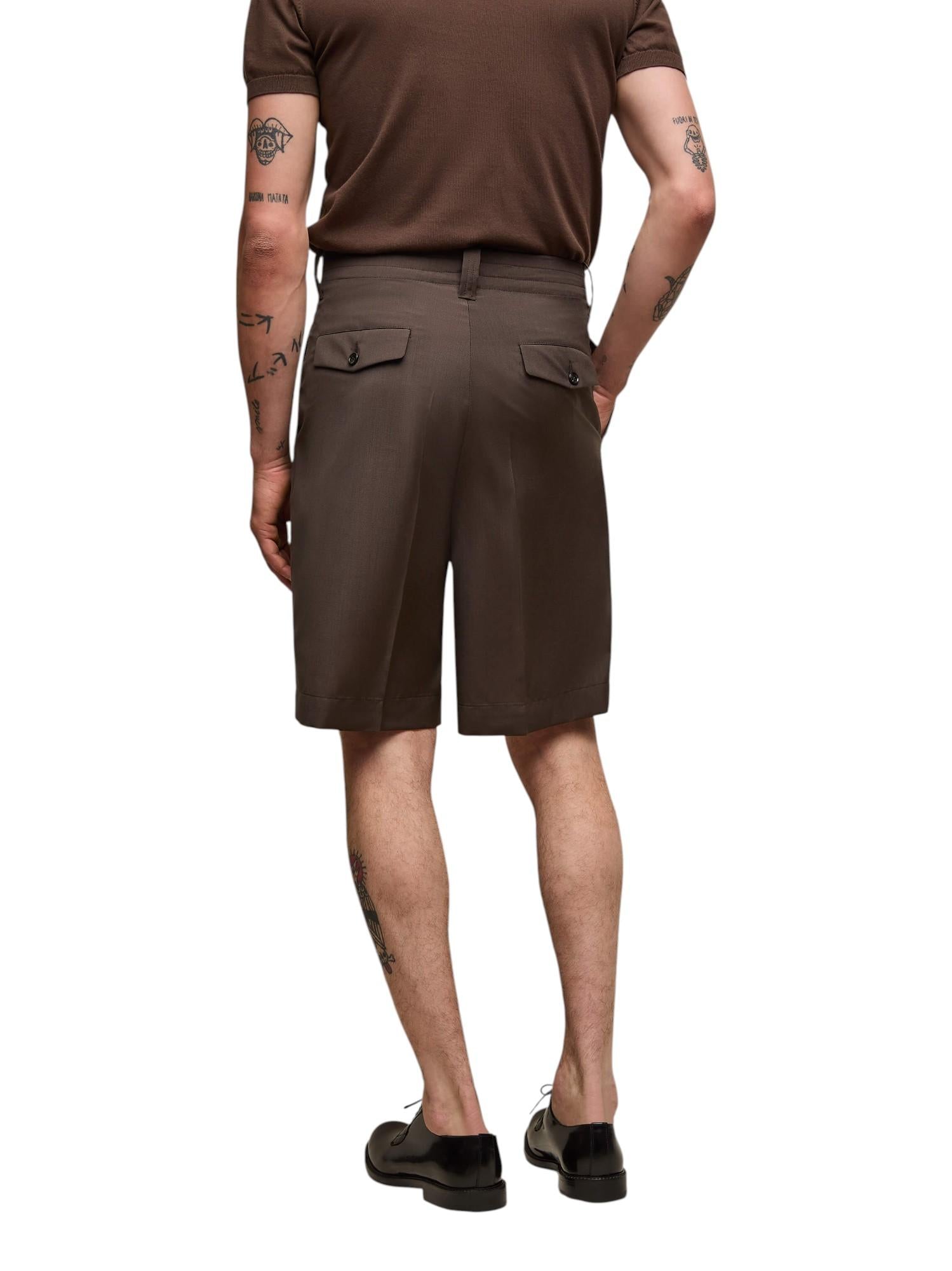 LBM BLACKOUT Bermuda L.B.M. 1911 uomo 819264214 5 Mark in pura lana Marrone 819264214 5