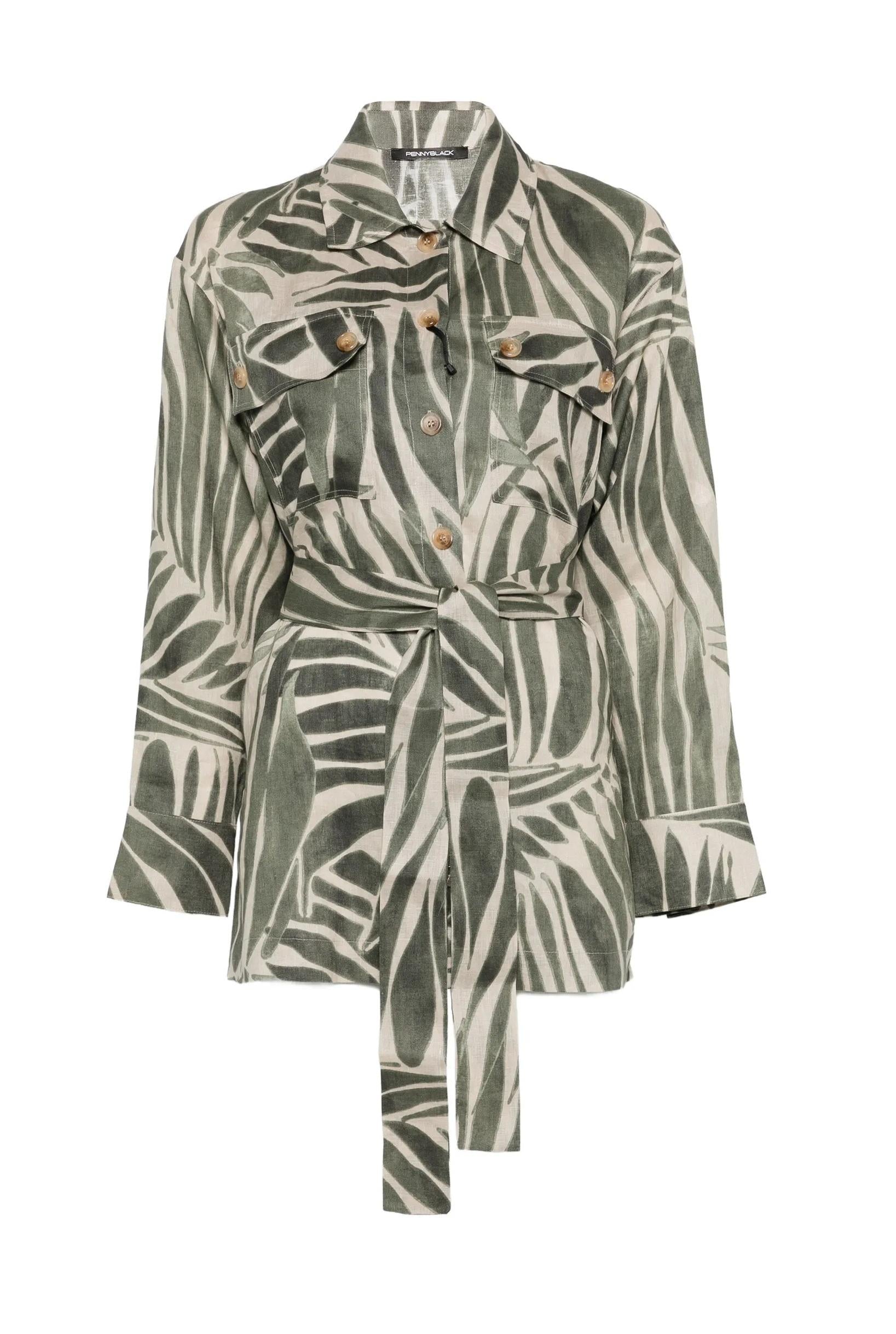 PENNYBLACK Camicia Pennyblack donna 2611111283200 009 Fico fantasia foglie Verde <BR/> 2611111283200 009