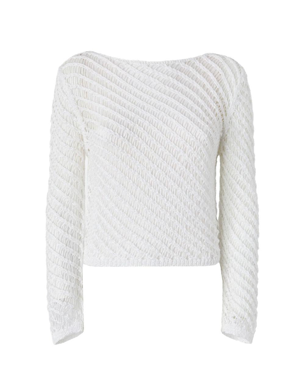 PINKO T-shirt donna Pinko 106540A36H Faglia bianca effetto uncinetto paillettes 106540A36H ZI6