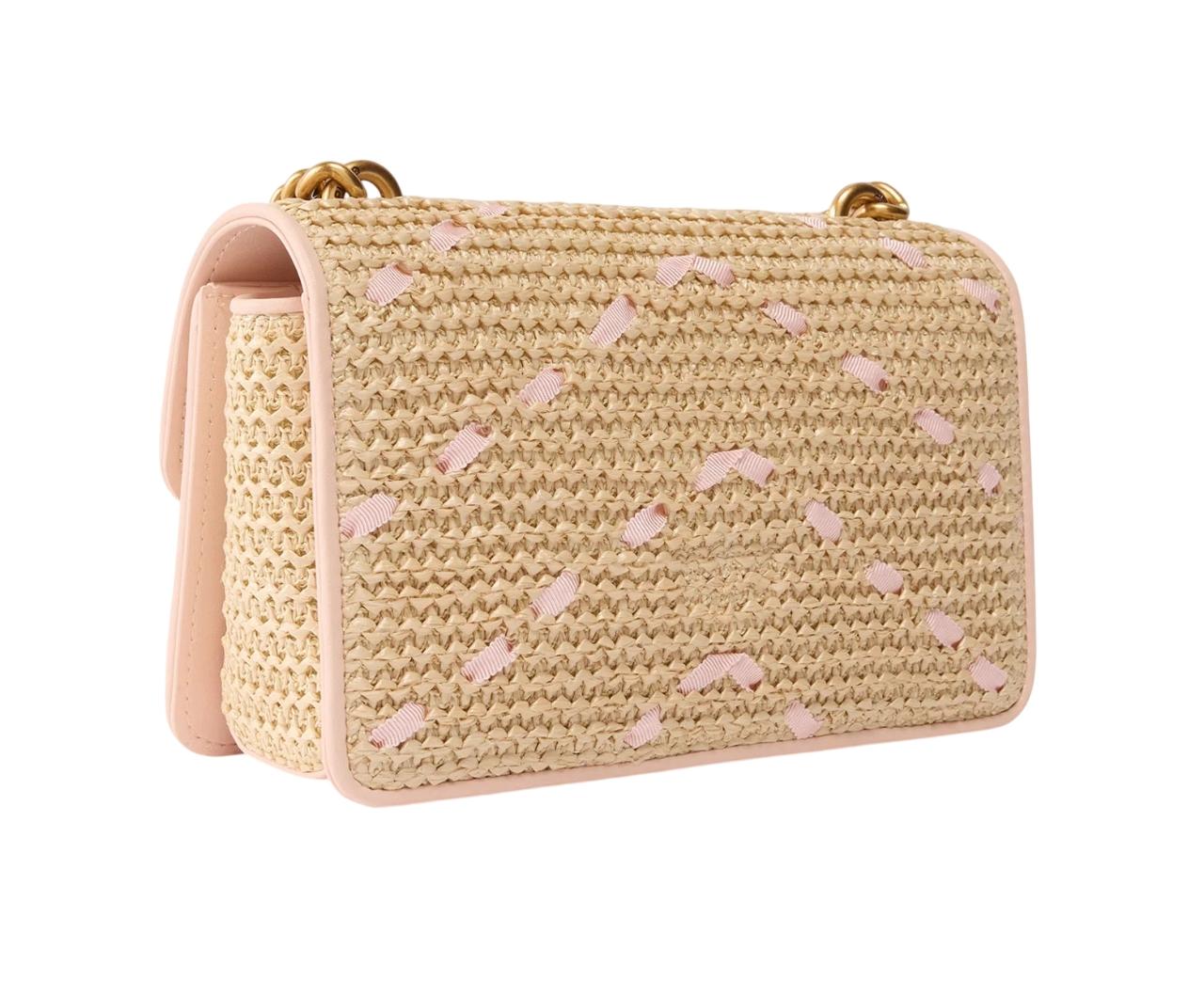 PINKO Borsa donna Pinko 104550A1RLHN2Q Mini Love Bag One Light rafia Panna<BR/> 104550A1RL HN2Q