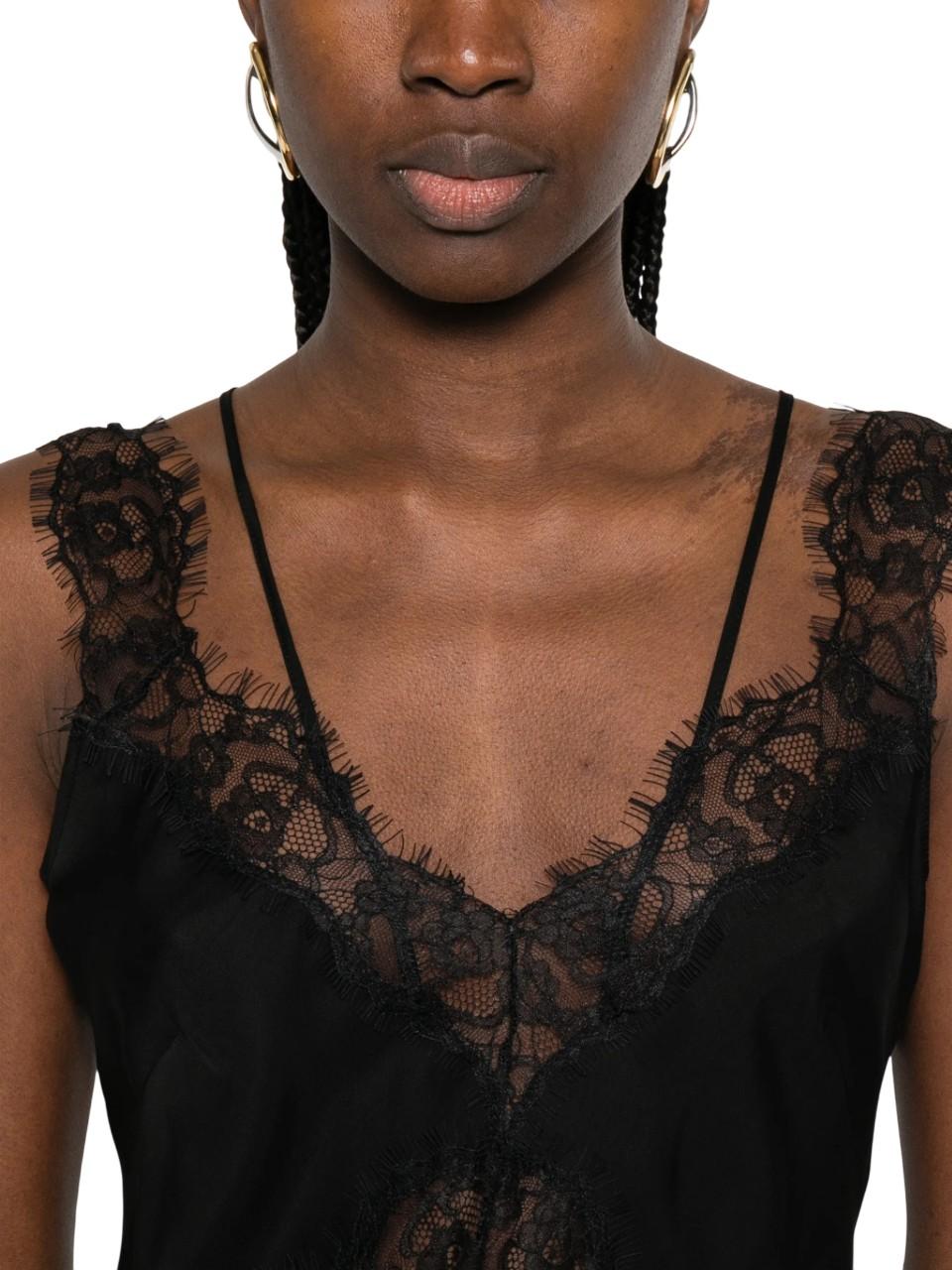 PINKO Abito Pinko donna 106624A385 Z99 Anise midi con pizzo Nero<BR/> 106624A385 Z99