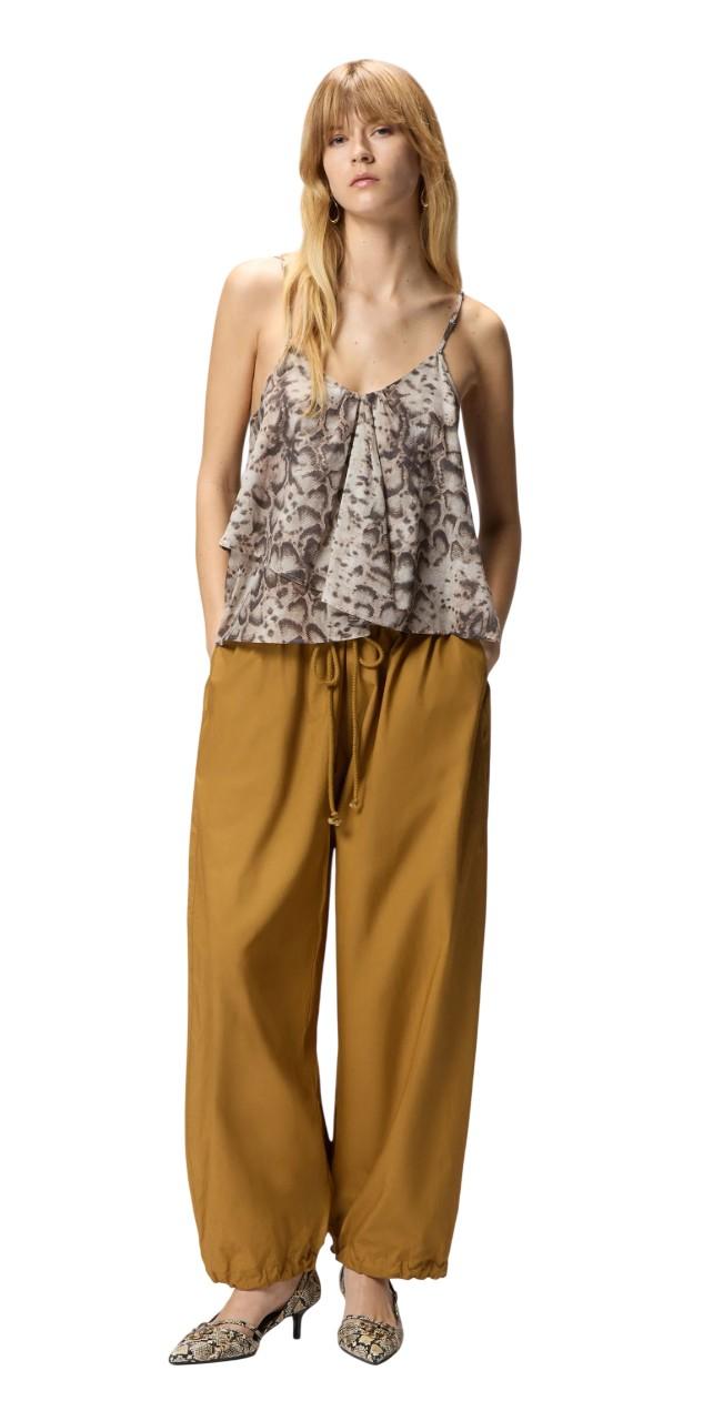 PINKO Top Pinko donna 106868A3AP CZ9 Udine Multicolor stampa animalier Beige Nero<BR/> 106868A3AP CZ9