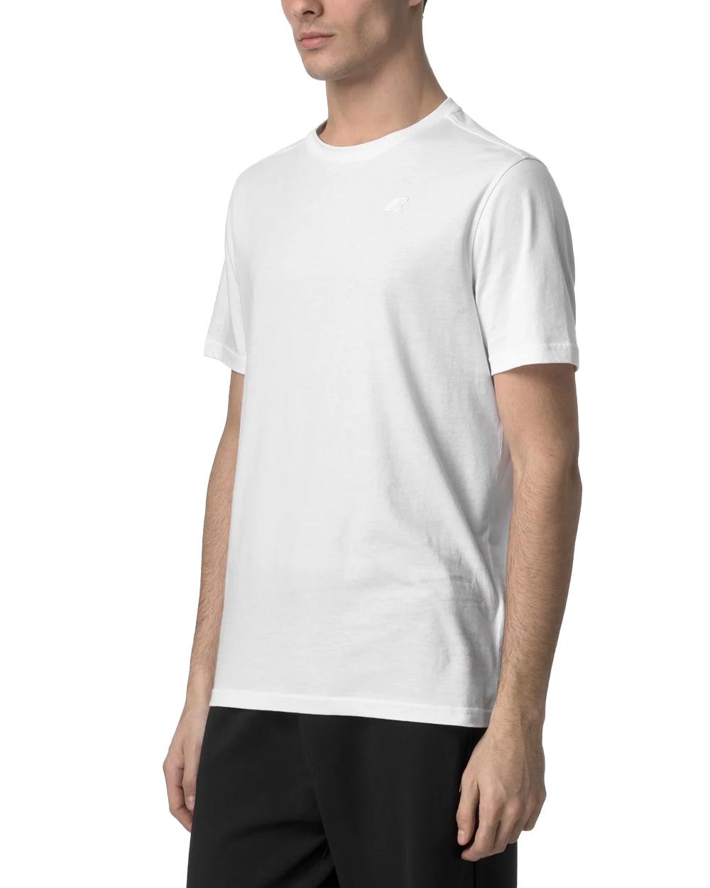 K-WAY T-shirt K-WAY uomo K7125UW ODOM JERSEY SLIM Bianco logo silicone maniche corte cotone K7125UW 001