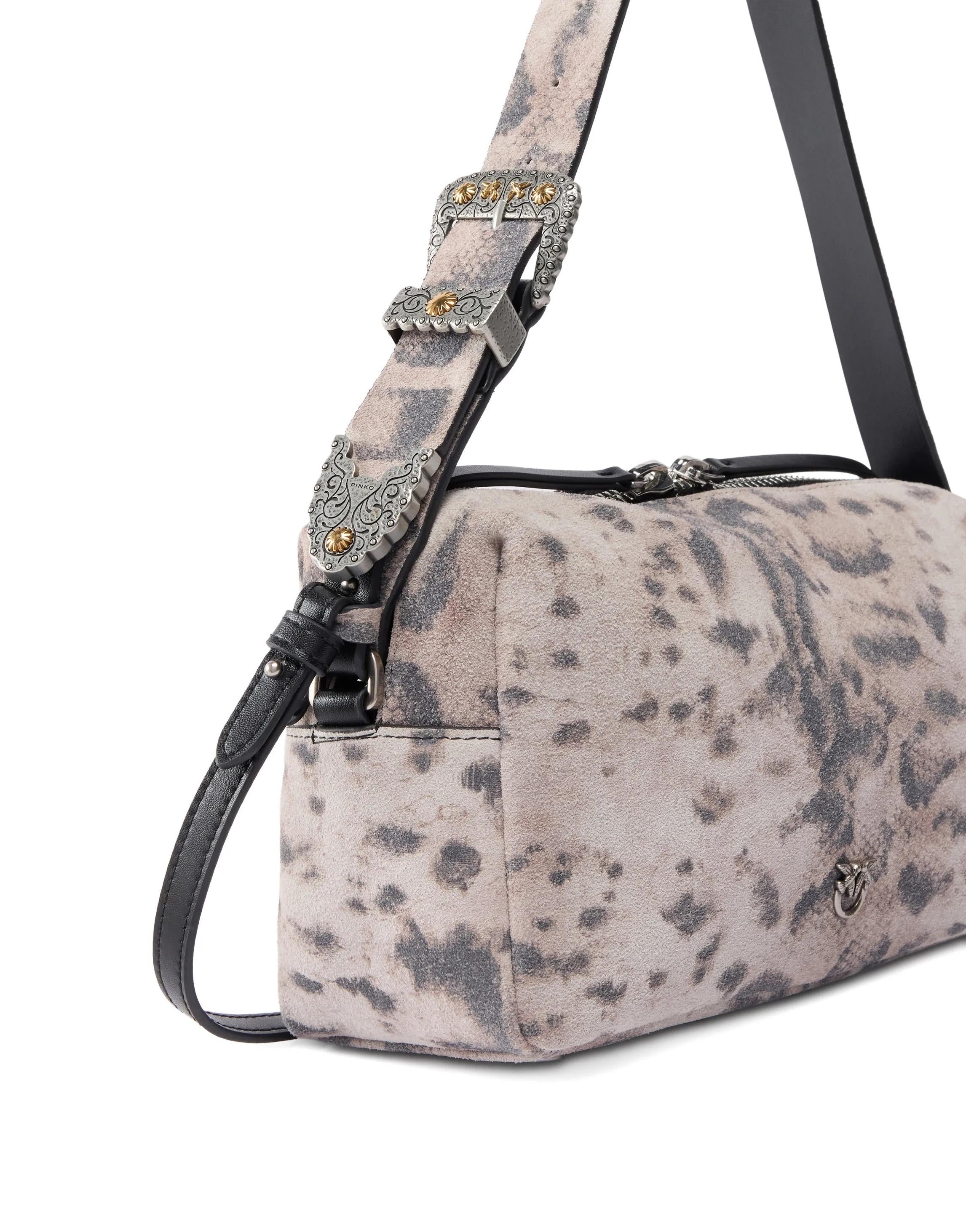 PINKO Borsa Pinko donna 106761A39V H8RO bauletto medio stampa animalier Avorio Nero Beige<BR/> 106761A39V H8RO