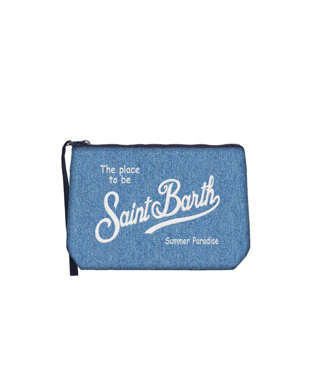 MC2 SAINT BARTH Pochette MC2 SAINT BARTH unisex Aline ALI001701759L Denim logo cerniera linguetta ALI001701759L 00