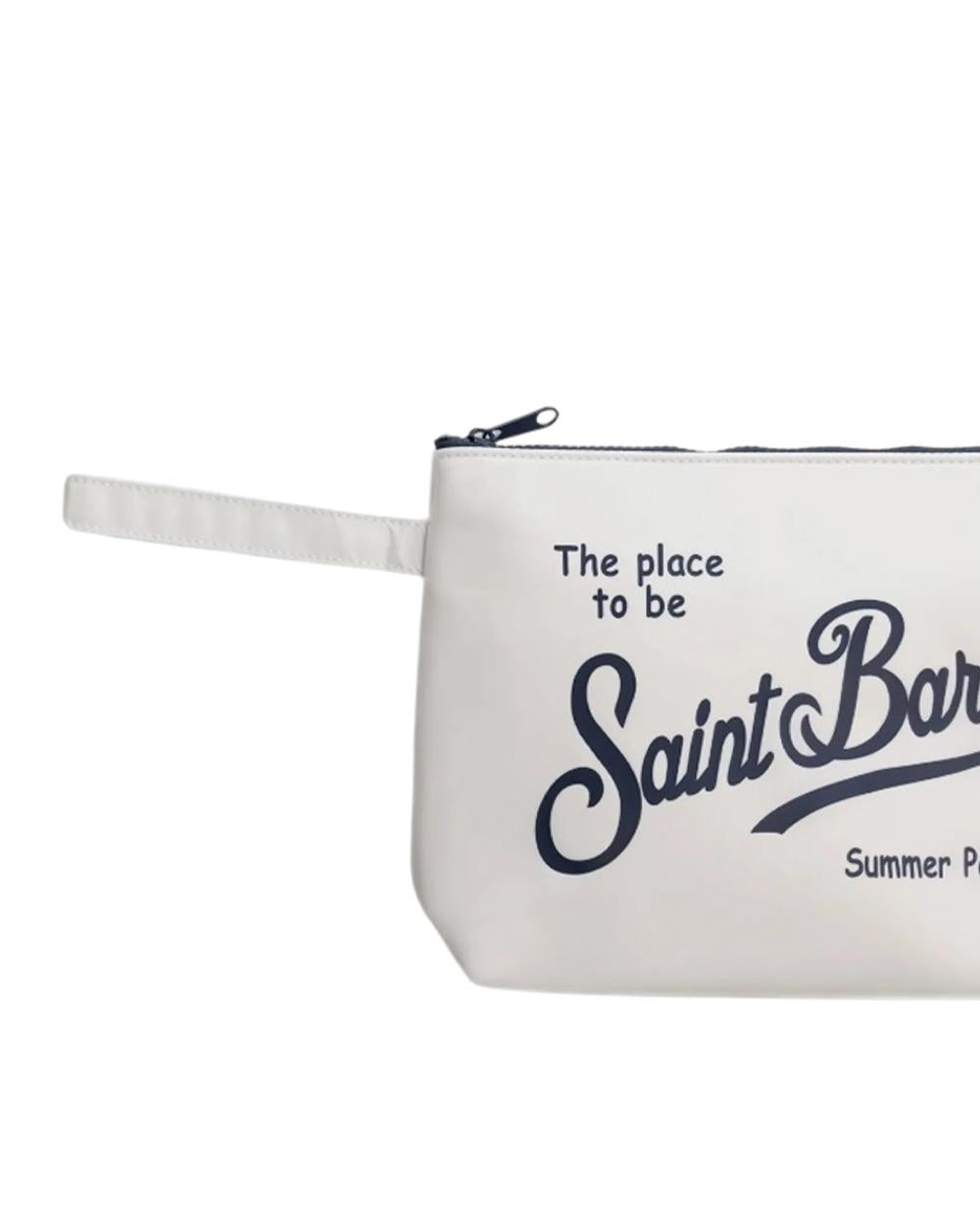 MC2 SAINT BARTH Pochette MC2 SAINT BARTH unisex Aline ALI005407547L Bianca logo zip laccetto<BR/> ALI005407547L 1061