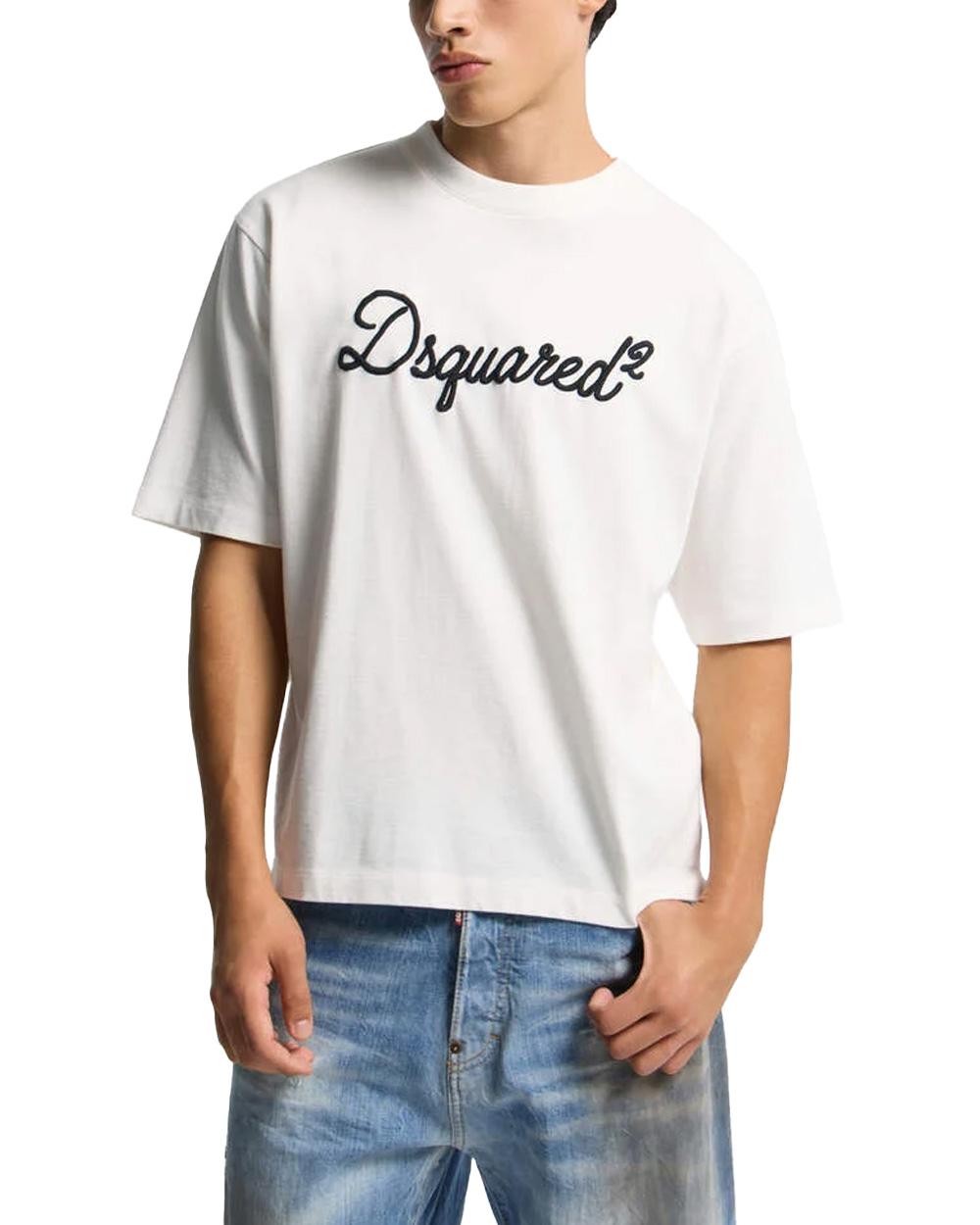 DSQUARED2 T-shirt DSQUARED2 uomo Loose Fit S74GD1524D20106 Bianca cotone loose fit girocollo logo S74GD1524D20106 100