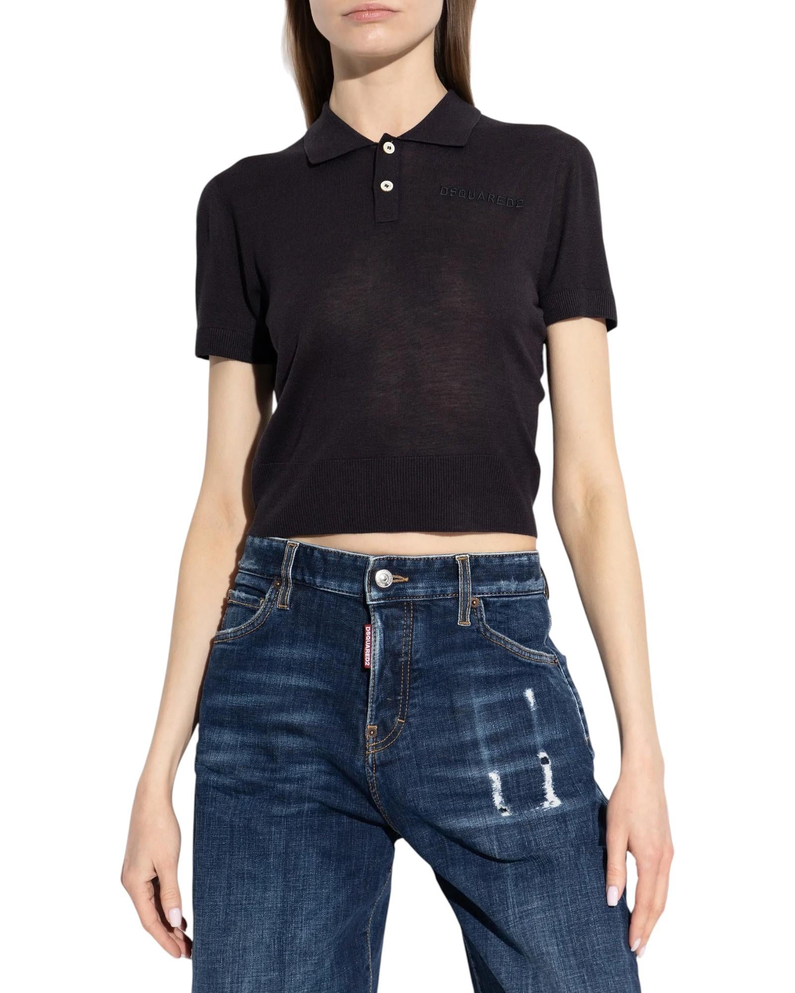 DSQUARED2 Polo DSQUARED2 donna S75HA1399 D13203 477 Nero S75HA1399D13203 477