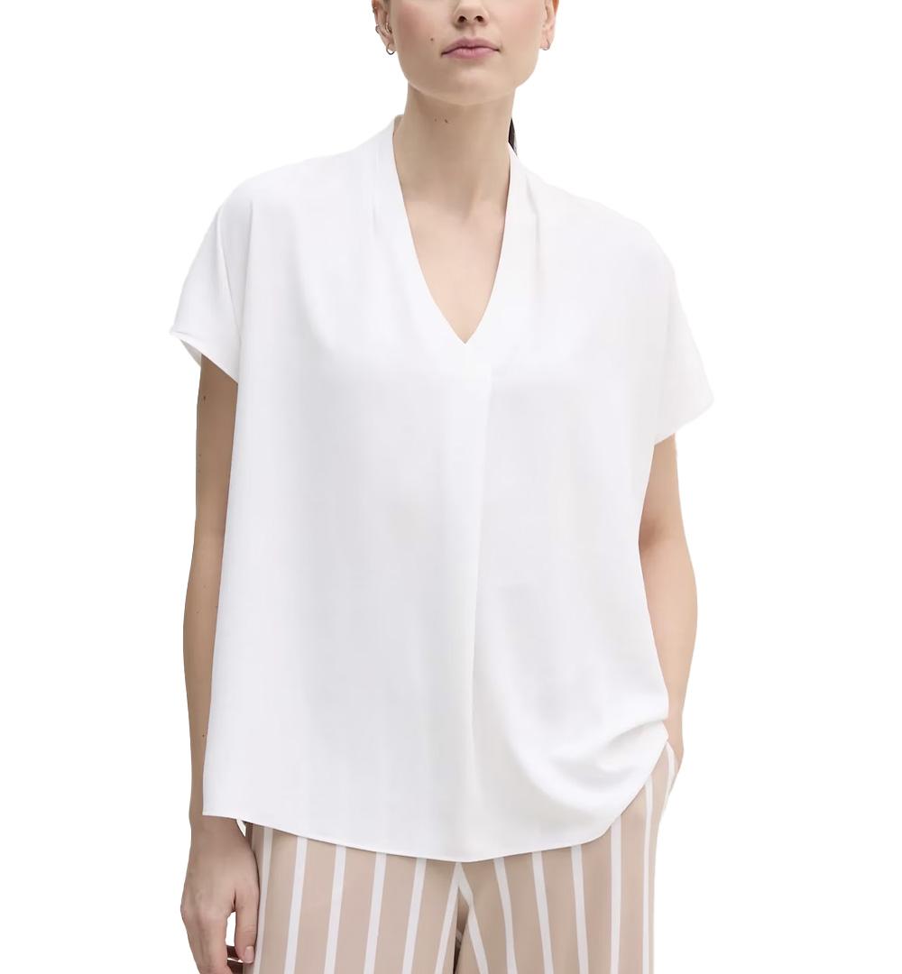 JOSEPH RIBKOFF Blusa Joseph Ribkoff donna 251087 Bianca tinta unita mezza manica taglio largo comoda 251087 1761