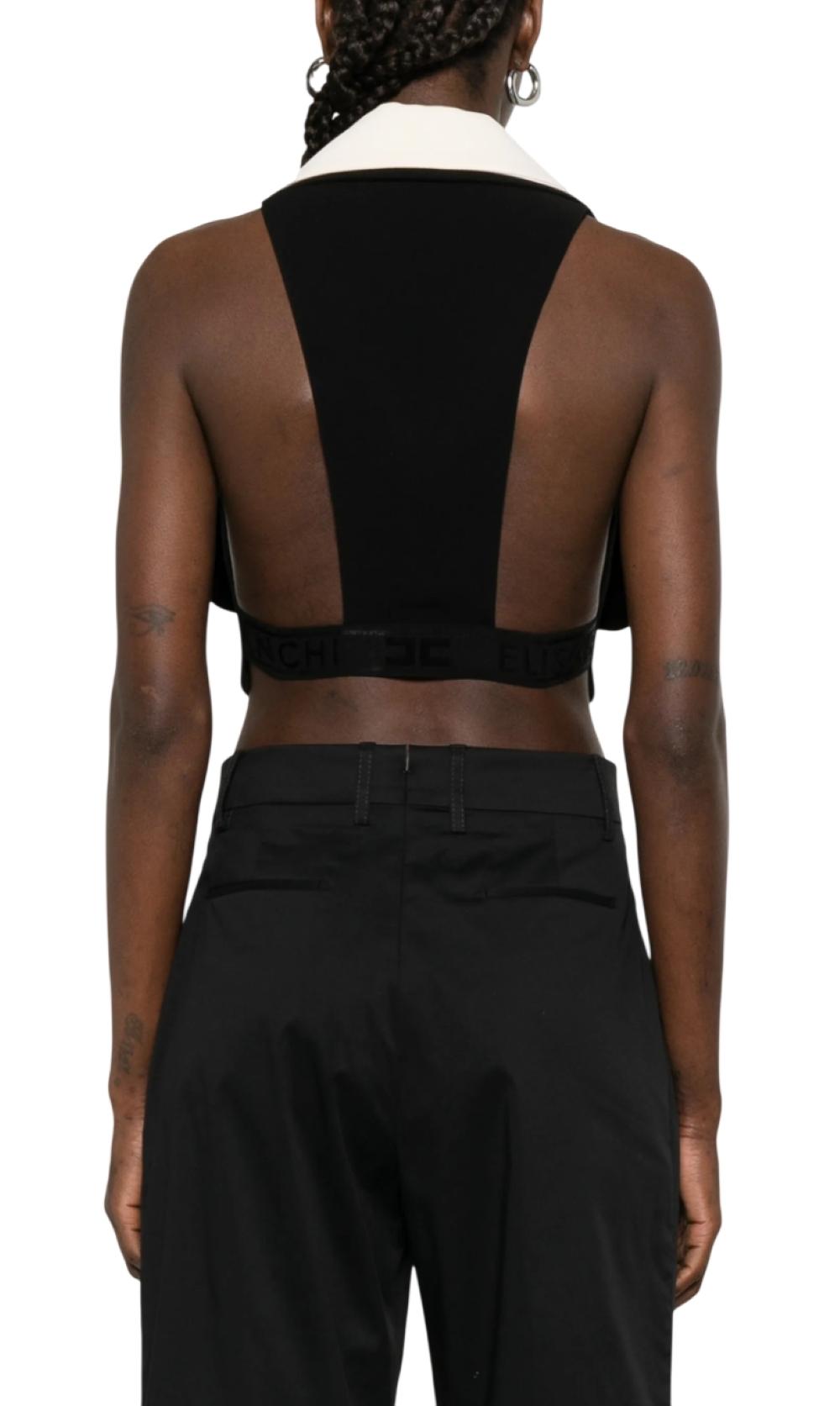 ELISABETTA FRANCHI Gilet Elisabetta Franchi donna GL00161E2685 Main Collection Nero Burro<BR/> GL00161E2 685