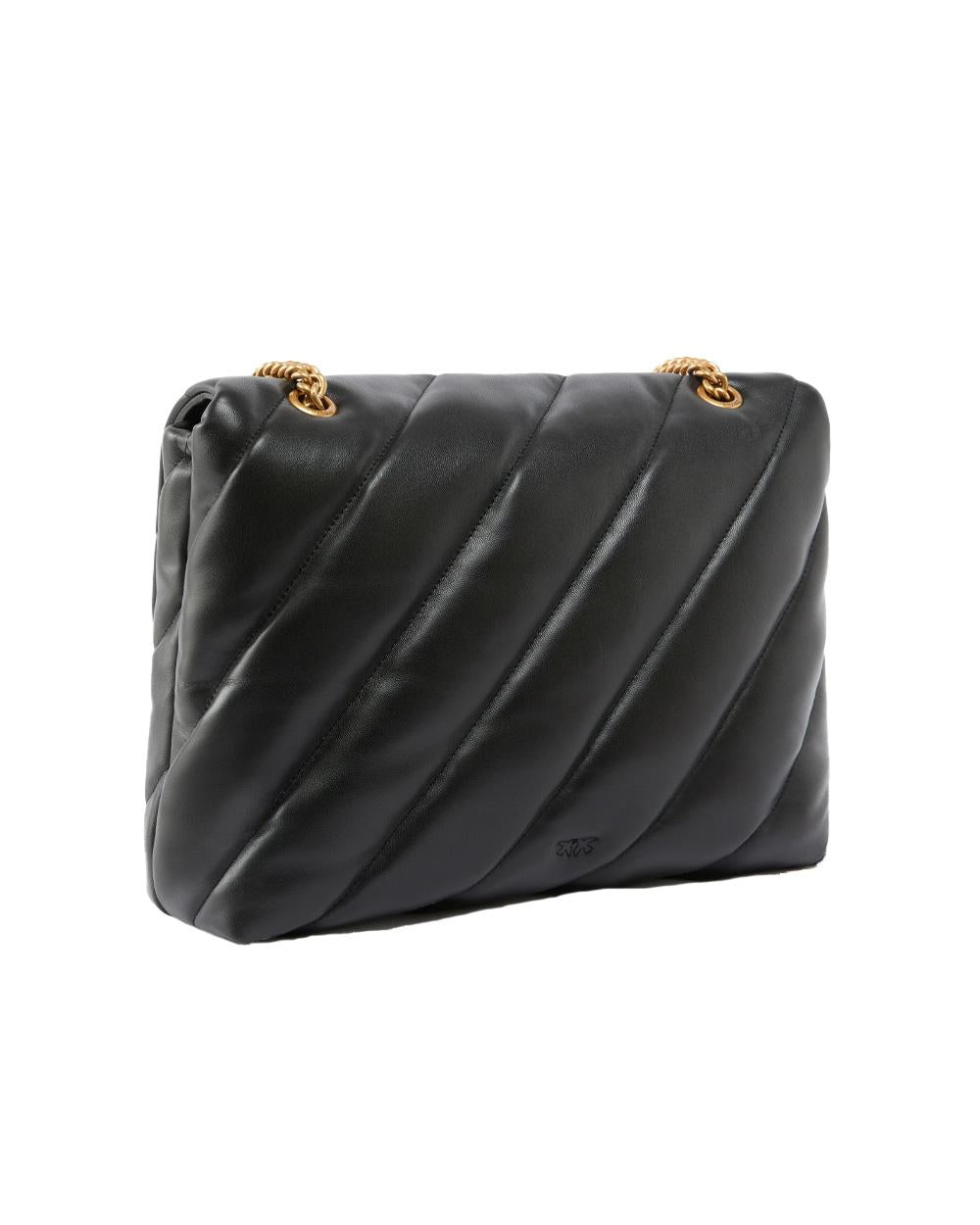 PINKO Borsa PINKO donna BIG LOVE BAG PUFF 100037A0F2 Nera pelle trapuntatura microfibra scamosciata 100037A0F2 Z99Q