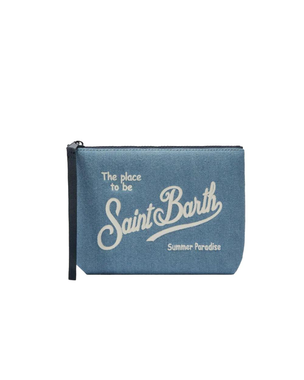MC2 SAINT BARTH Pochette MC2 SAINT BARTH unisex ALI000701759L Denim effetto tinta unita logo laccetto ALI000701759L 00