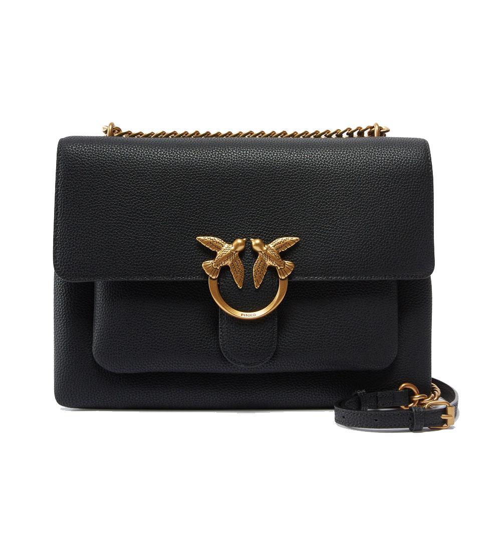 PINKO Borsa Pinko Love one soft big nera oro tracolla 104527 A29Q Z99Q