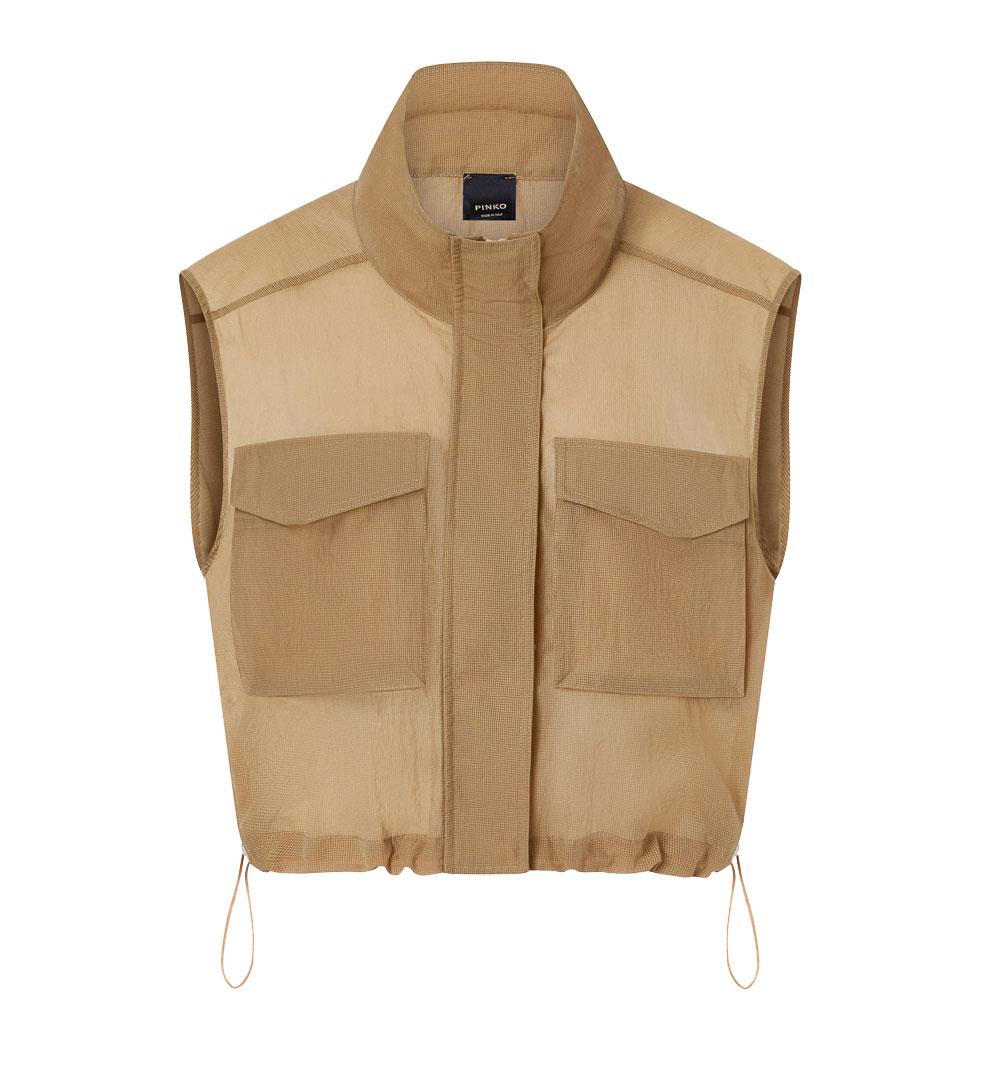 PINKO Gilet Pinko donna 104852 A2EK Fisarmonica marrone gilet leggero 104852 A2EK C82