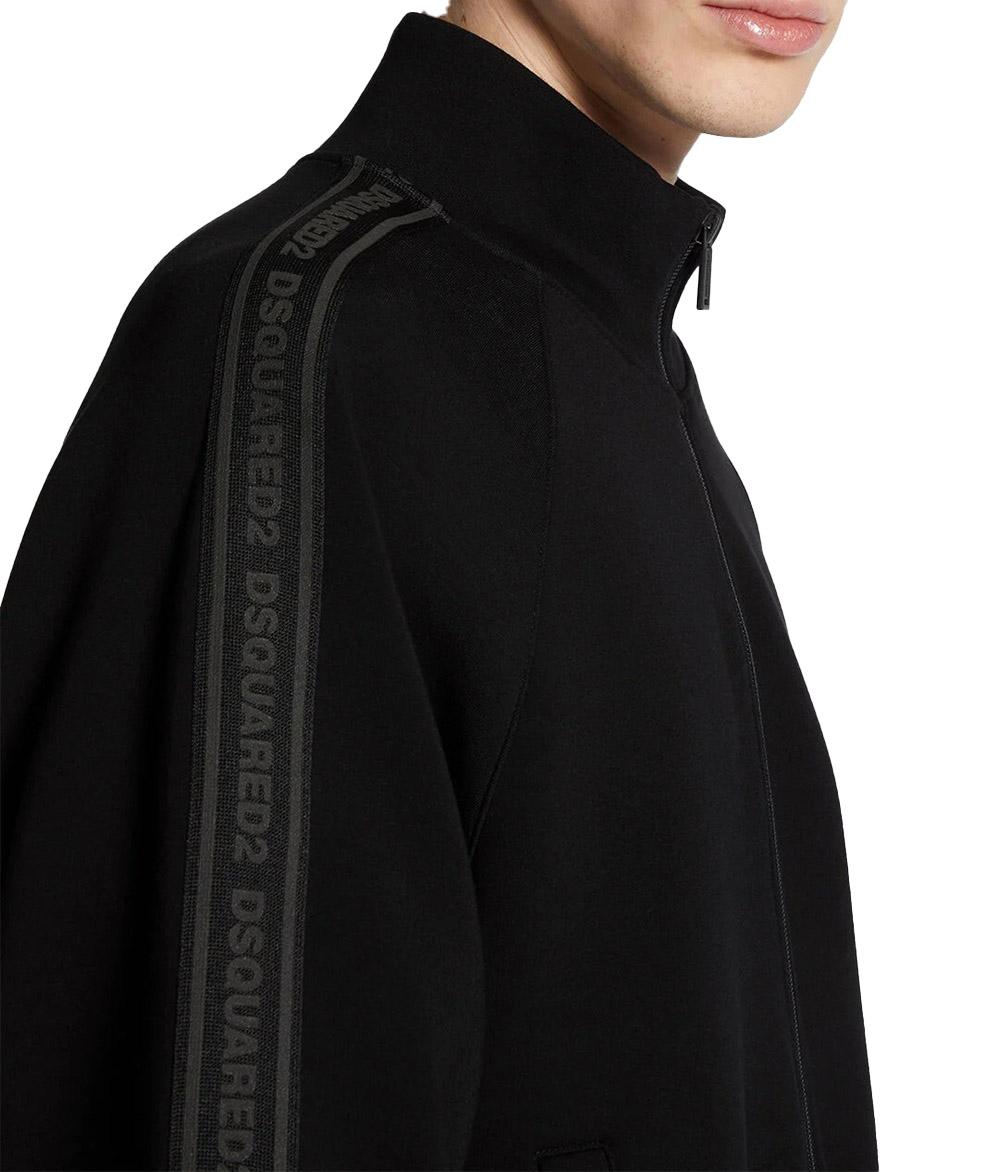 DSQUARED2 Felpa Dsquared2 uomo S74HG0178D20075900 Nera con bande logate S74HG0178D20075 900
