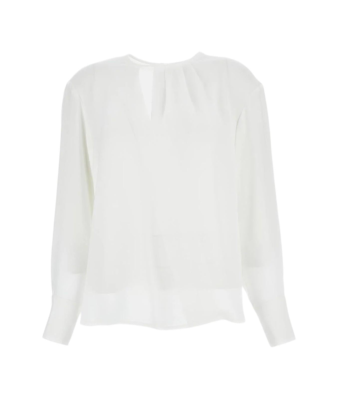 STUDIO Blusa Studio donna 2616191025600 007 Kaki in cady leggero Bianco<BR/> 2616191025600 007