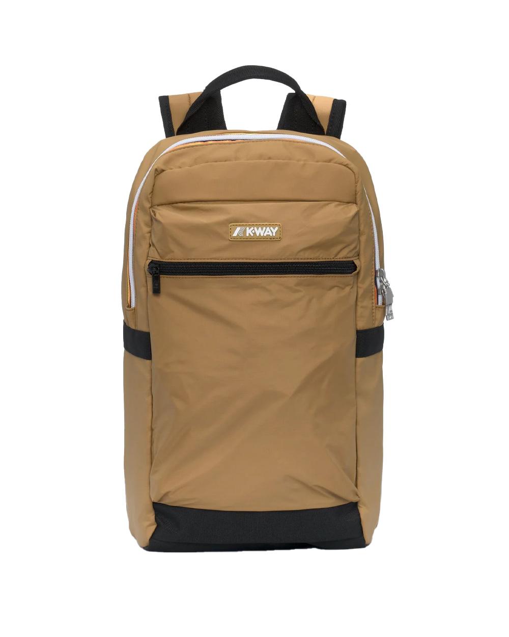 K-WAY Zaino K-WAY unisex K8148CW MID LAON Marrone idroreppellente spallacci tasca logo K8148CW V04