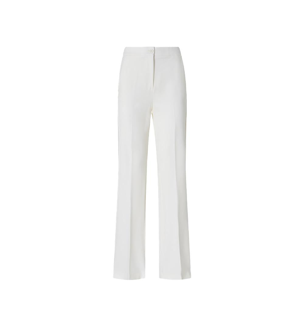 PINKO Pantalone Pinko donna Resta 104926 A0HM Bianco viscosa texture vita alta tasche zip bottoni 104926 A0HM Z05