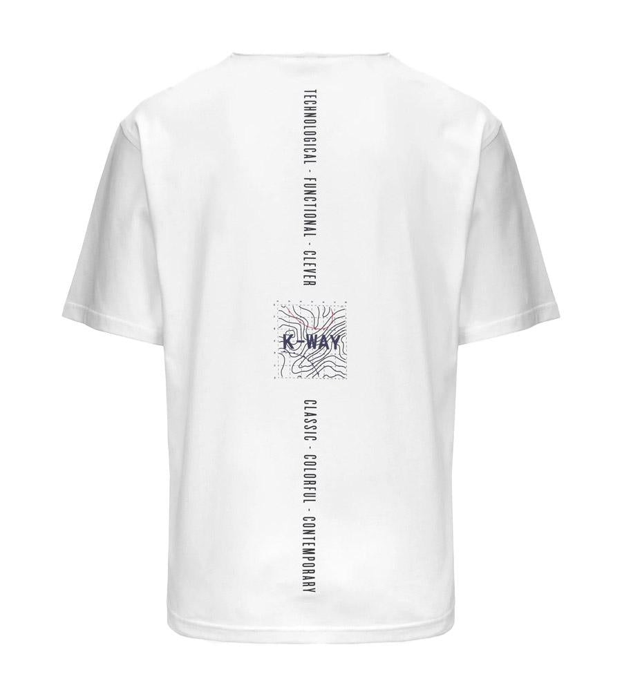 K-WAY T-shirt K-way uomo K3138PW 001 bianca solo vertical isobar K3138PW 001