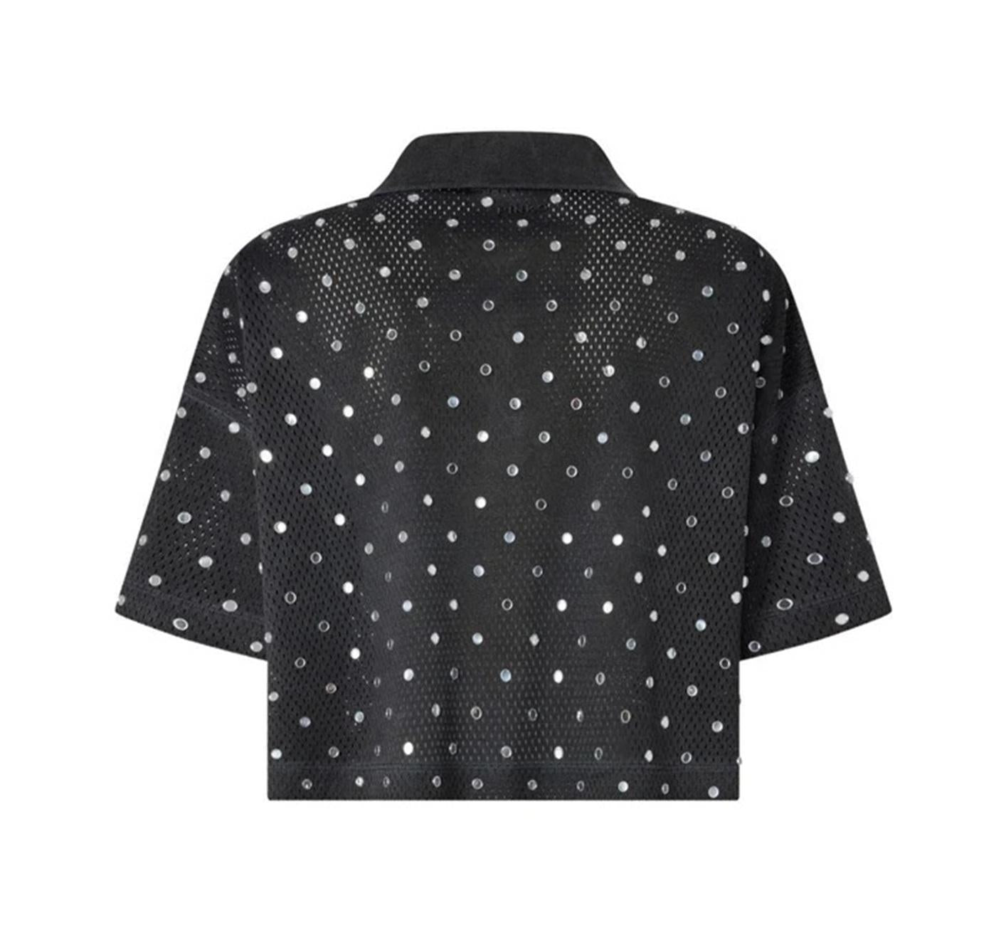 PINKO Polo Pinko donna 106855A3BC I91 Erve cropped Grigio Scuro<BR/> 106855A3BC I91