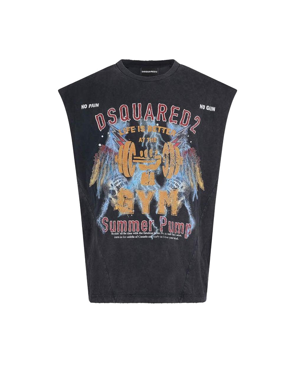 DSQUARED2 T-shirt DSQUARED2 uomo Iron Fit S74GD1540D20108 Grigio cotone lavaggio effetto vintage loose girocollo stampa rock S74GD1540D20108 814