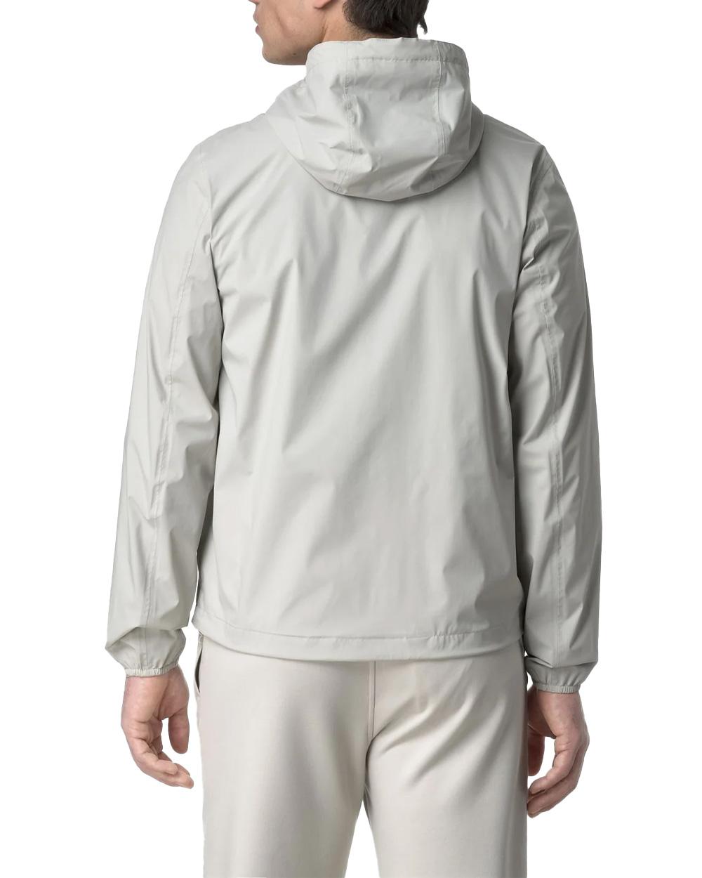 K-WAY Giubbino K-WAY uomo K3123UW JACK STRETCH NYLON JERSEY Beige impermeabile antivento cappuccio zip K3123UW 634
